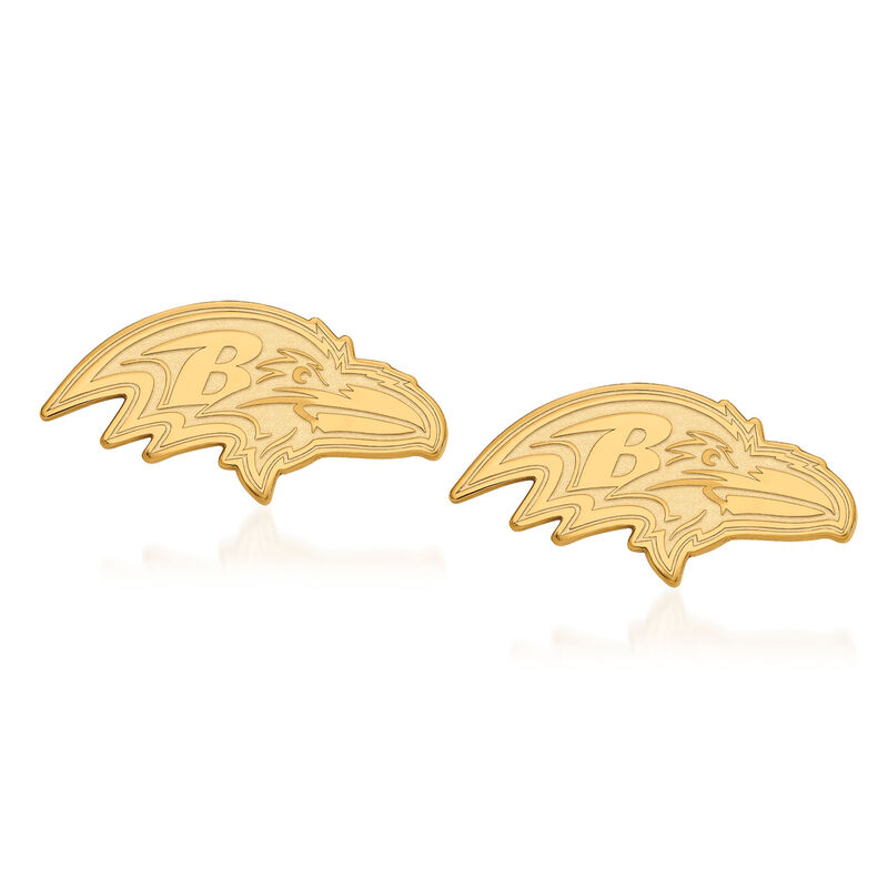 14kt Yellow Gold NFL Baltimore Ravens Extra Small Stud Earrings image number 0