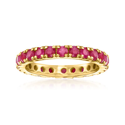 2.00 ct. t.w. Ruby Eternity Band in 18kt Gold Over Sterling