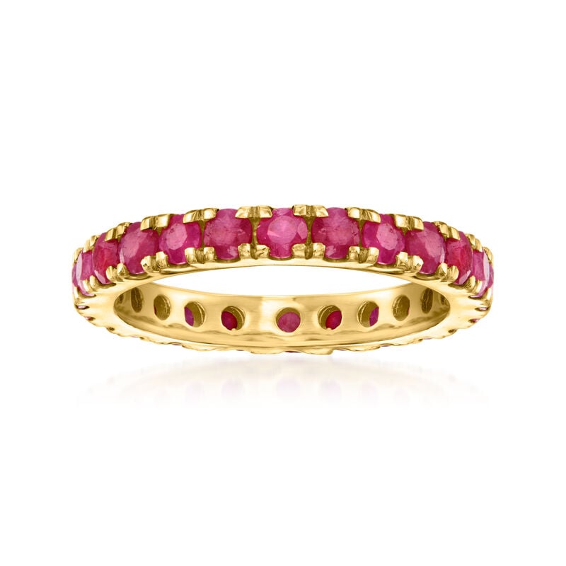 2.00 ct. t.w. Ruby Eternity Band in 18kt Gold Over Sterling image number 0