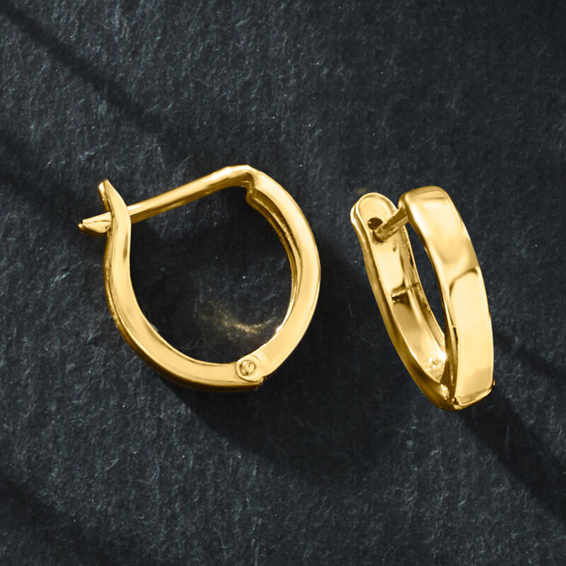 14kt Yellow Gold Huggie Hoop Earrings. 1/2&quot; image number 3
