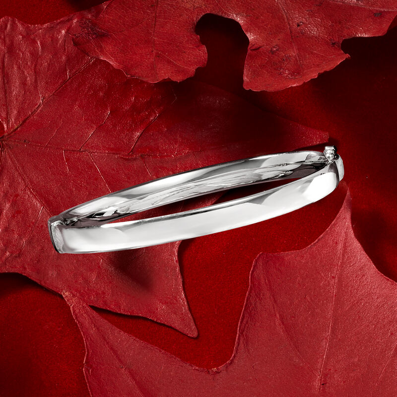 6mm Sterling Silver Bangle Bracelet image number 2