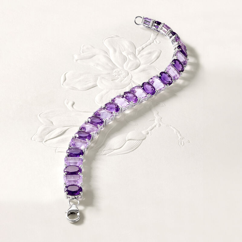 32.00 ct. t.w. Tonal Amethyst Bracelet in Sterling Silver image number 3