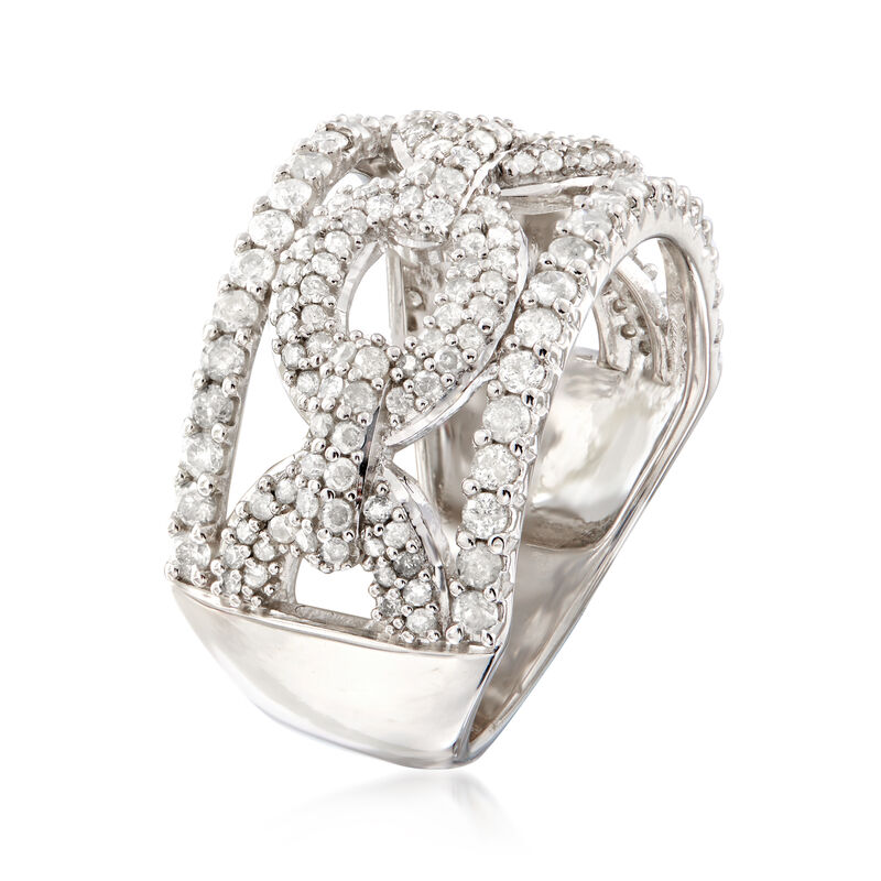 1.20 ct. t.w. Diamond Chain-Link Ring in Sterling Silver image number 2