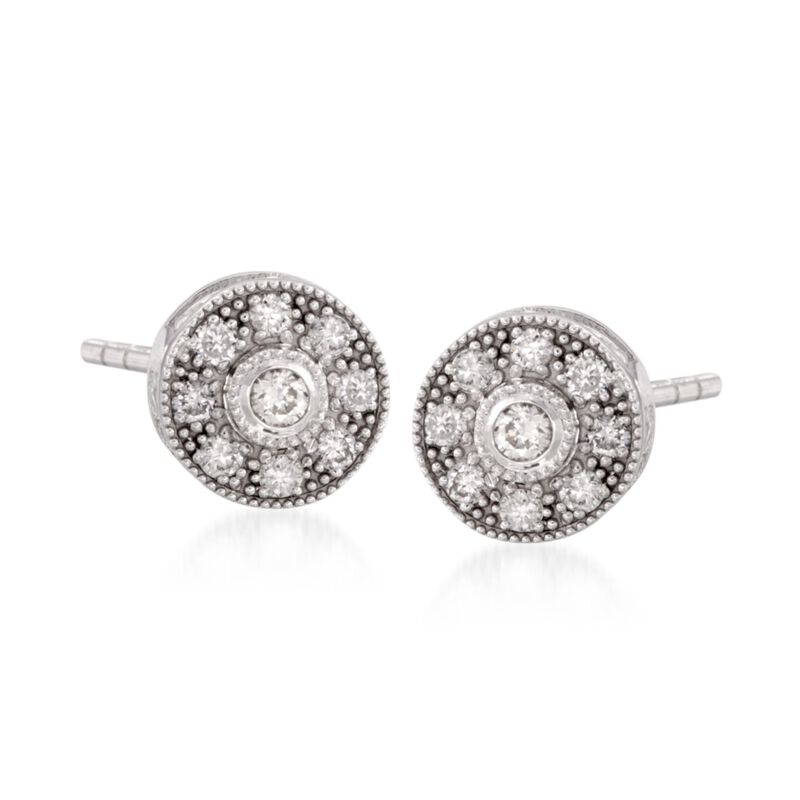 ALOR &quot;Flamme Blanche&quot; .45 ct. t.w. Diamond Stud Earrings in 18kt White Gold image number 0