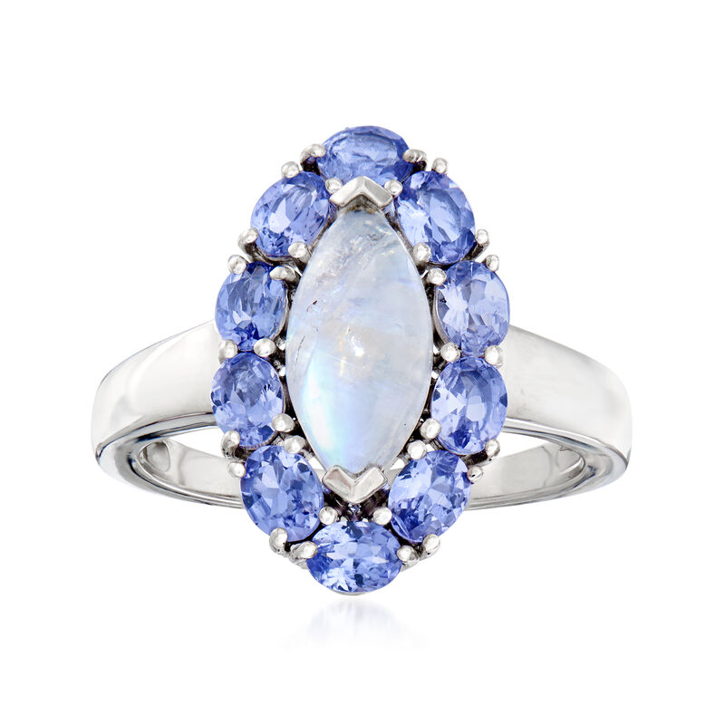 Moonstone and 1.60 ct. t.w. Tanzanite Ring in Sterling Silver image number 0