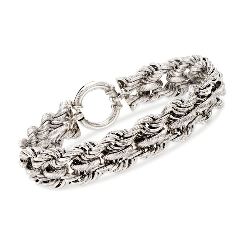 Sterling Silver Double Twisted Link Bracelet image number 0