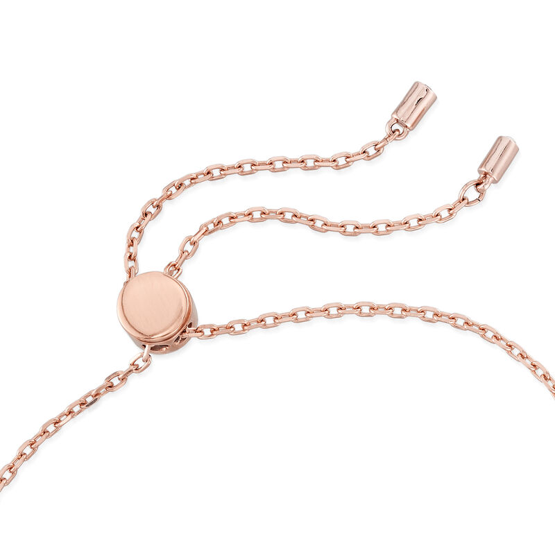 Swarovski Crystal Mickey and Minnie Mouse Bolo Bracelet in Rose Gold-Plated Metal.  image number 2