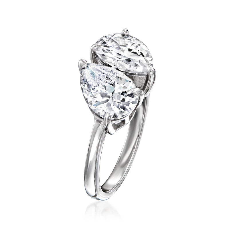 3.00 ct. t.w. CZ Toi et Moi Ring in Sterling Silver image number 2