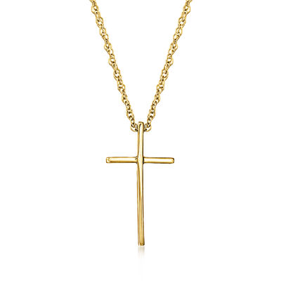 14kt Yellow Gold Cross Necklace