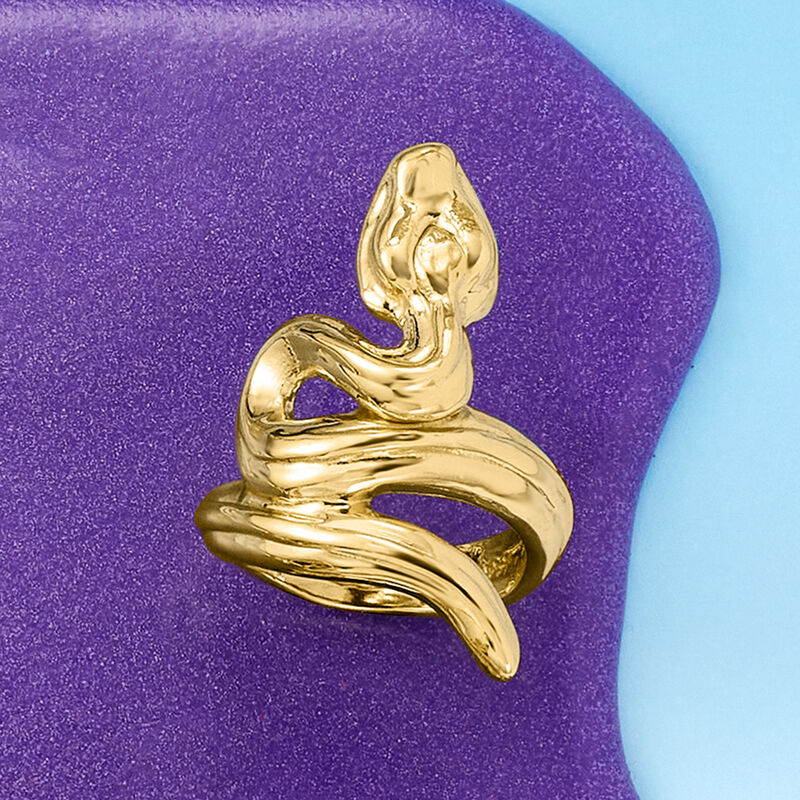 Italian 18kt Yellow Gold Snake Ring image number 5