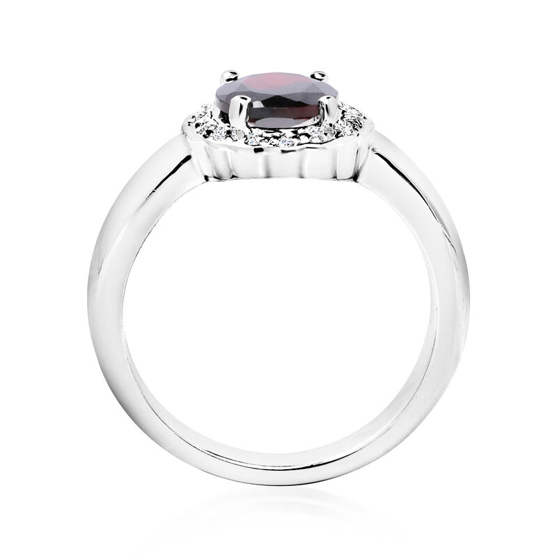1.70 Carat Garnet Ring with White Topaz Accents in Sterling Silver image number 2