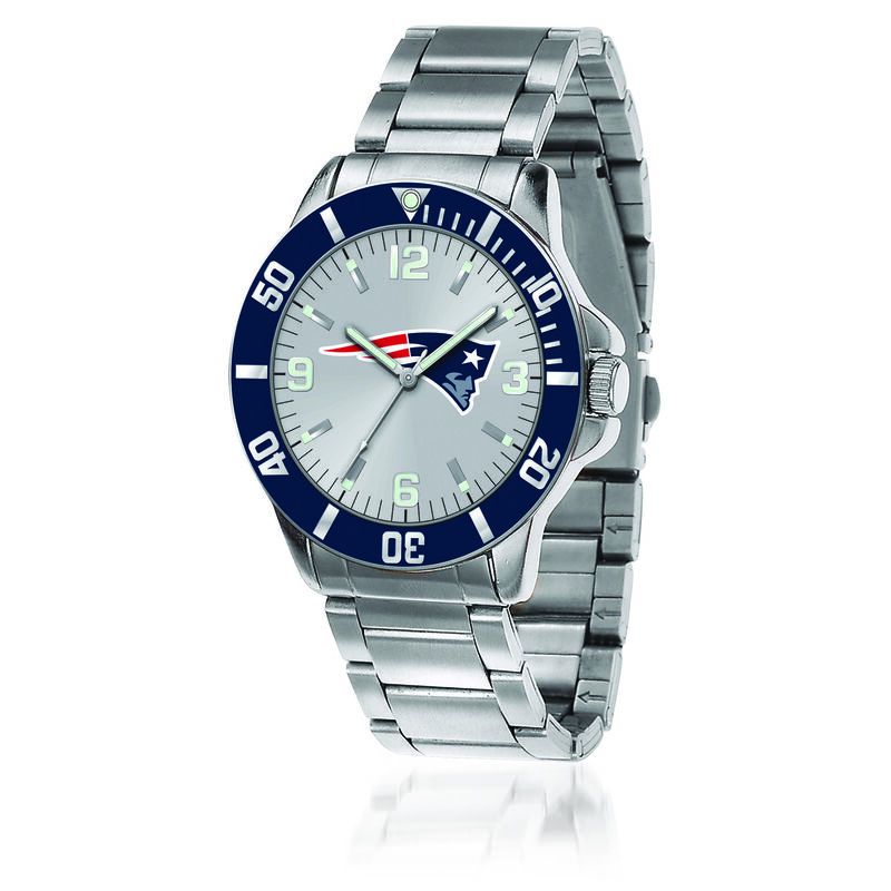 Men's 46mm NFL New England Patriots Stainless Steel Key Watch image number 0