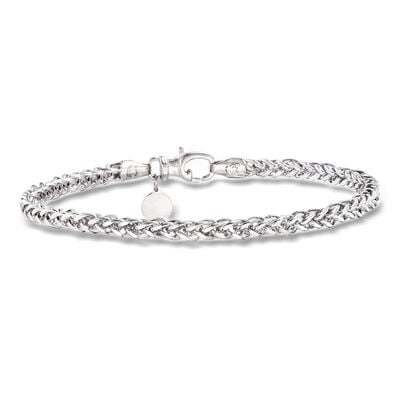 Gabriel & Co. Men's Sterling Silver Wheat-Chain Bracelet
