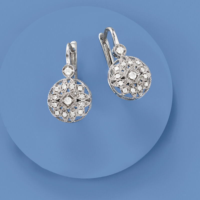 .50 ct. t.w. Diamond Multi-Shaped Drop Earrings in Sterling Silver  image number 3