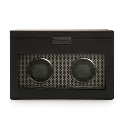 WOLF "Axis" Powder-Coated Steel Two-Module Watch Winder with Storage