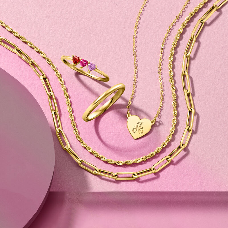 Italian 14kt Yellow Gold Paper Clip Link Necklace image number 4