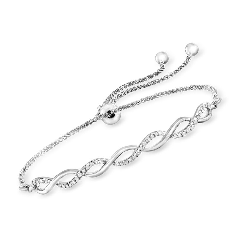 .25 ct. t.w. Diamond Twisted Bolo Bracelet in Sterling Silver image number 0