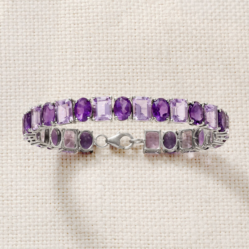 32.00 ct. t.w. Tonal Amethyst Bracelet in Sterling Silver image number 2