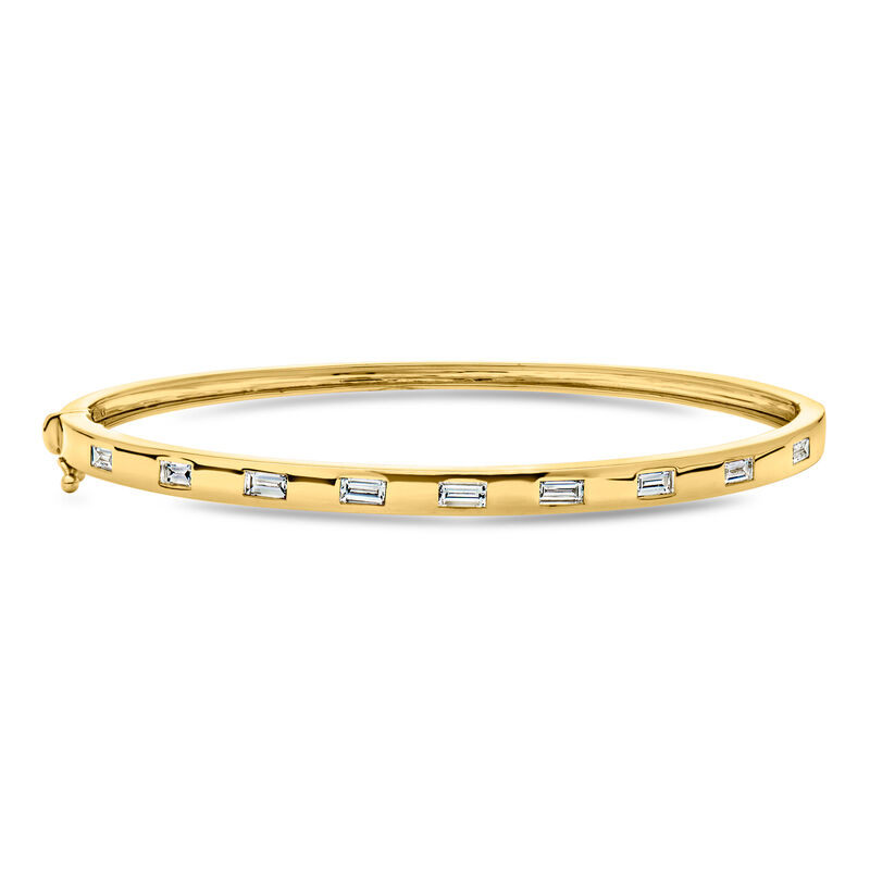 .50 ct. t.w. Baguette Lab-Grown Diamond Bangle Bracelet in 18kt Gold Over Sterling. 7" image number 0