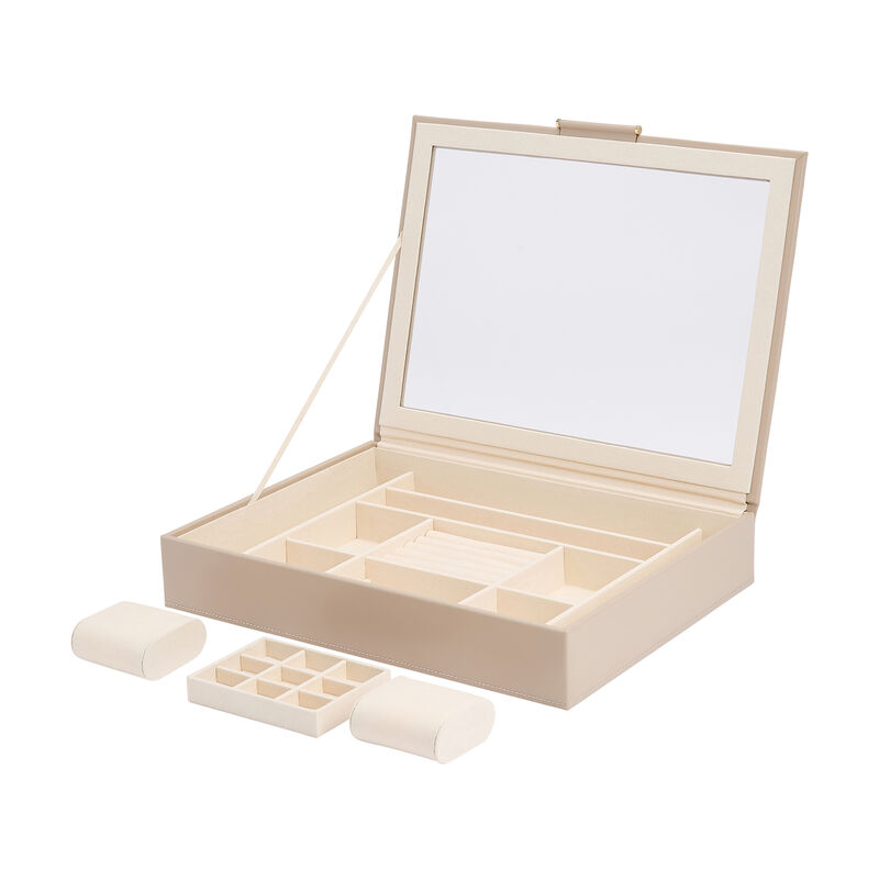 Wolf &quot;Sophia&quot; Mink Leather Jewelry Box with Window image number 4