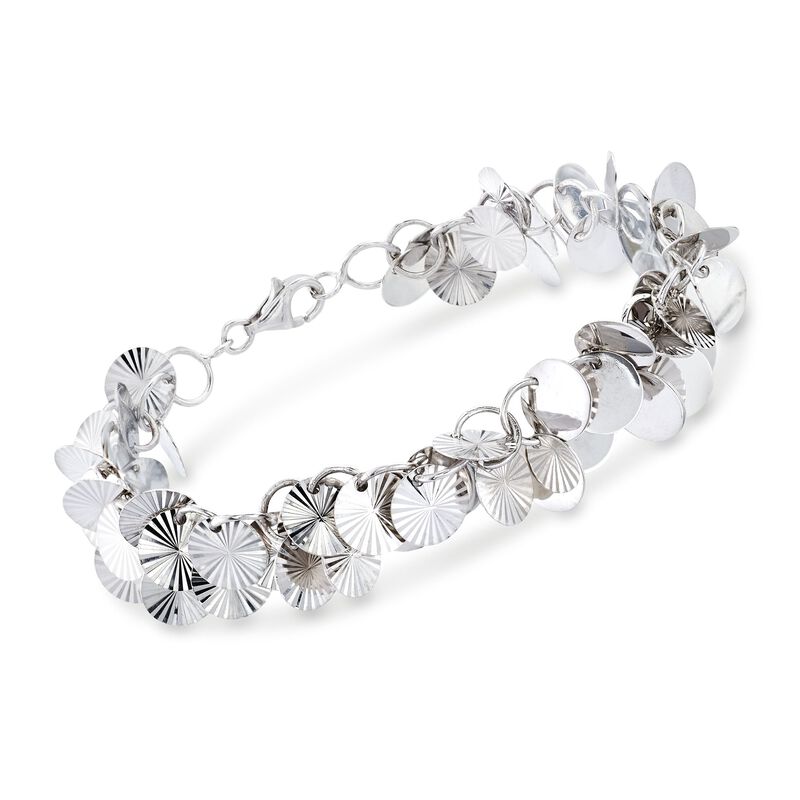Sterling Silver Multi-Circle Bracelet. 7&quot; image number 0