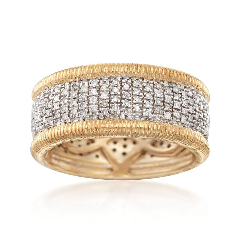 .42 ct. t.w. Pave Diamond Eternity Band in 14kt Gold Over Sterling image number 0