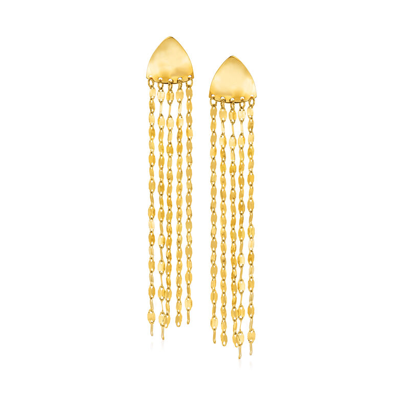 Italian 14kt Yellow Gold Multi-Strand Drop Earrings image number 0