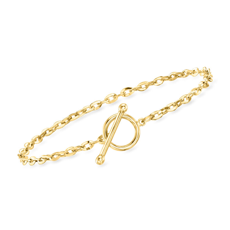 2.7mm 18kt Gold Over Sterling Cable-Chain Toggle Bracelet image number 0