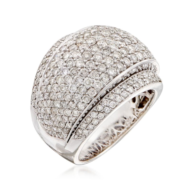 C. 1990 Vintage 3.53 ct. t.w. Diamond Dome Ring in 18kt White Gold. Size 7 image number 2