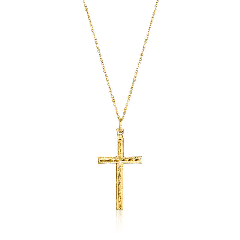 C. 2000 Vintage 14kt Yellow Gold Cross Pendant Necklace image number 0