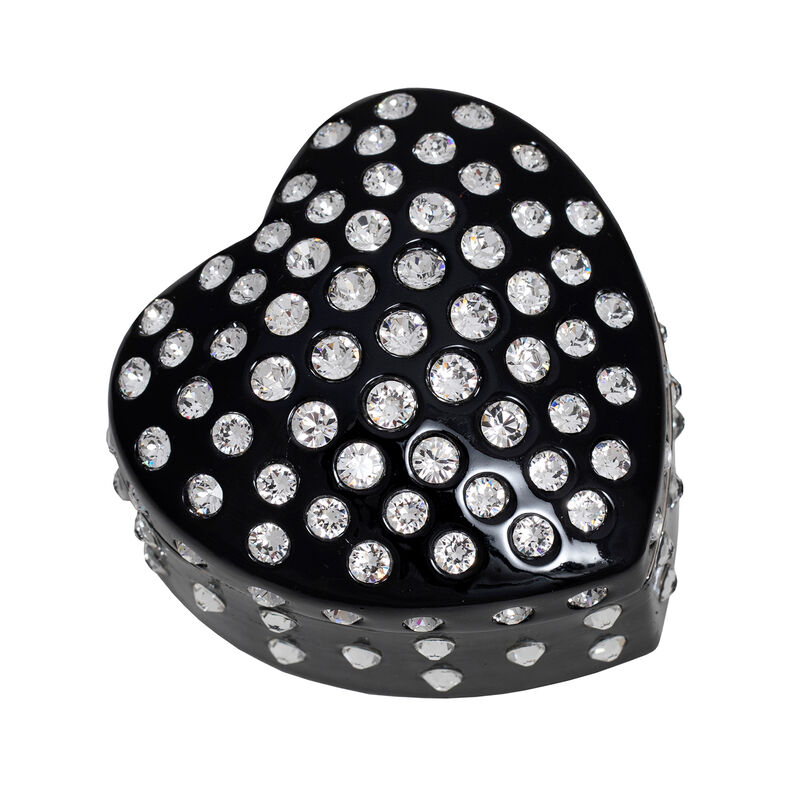 Crystamas &quot;Forever Heart&quot; Crystal Black Heart Jewelry Box image number 1