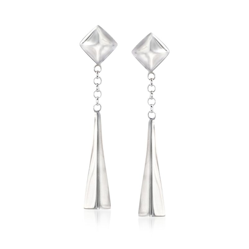 Sterling Silver Geometric-Shaped Drop Earrings image number 0