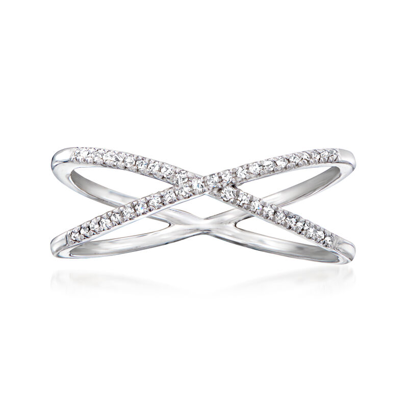 .10 ct. t.w. Diamond Crisscross Ring in Sterling Silver image number 0
