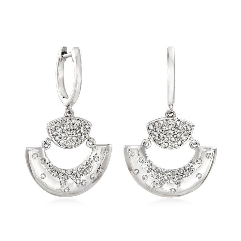 .65 ct. t.w. Diamond Fan Drop Earrings in Sterling Silver image number 2