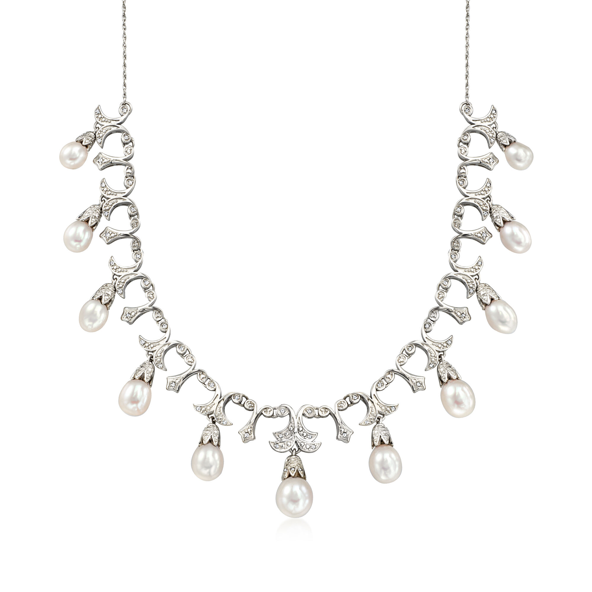 ★ROSEMONT★ SILVER Pearl Necklace RC0329 785133_alt3.jpg