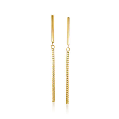 Italian 14kt Yellow Gold Linear Bar Drop Earrings