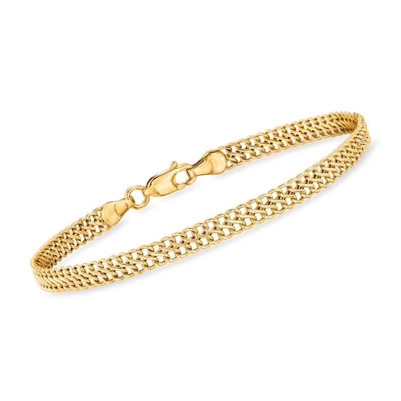 C. 1990 Vintage 14kt Yellow Gold Fancy-Link Bracelet. 7" image number 0