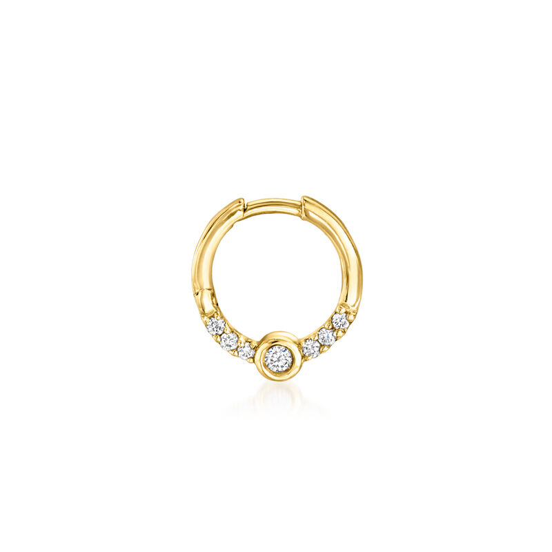 Lab-Grown Diamond Clicker Hoop Earrings in 14kt Yellow Gold image number 0
