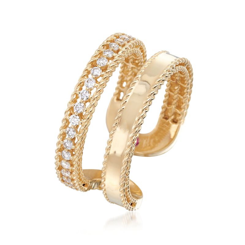 Roberto Coin &quot;Symphony Princess&quot; .30 ct. t.w. Diamond Double Row Ring. Size 7 image number 2