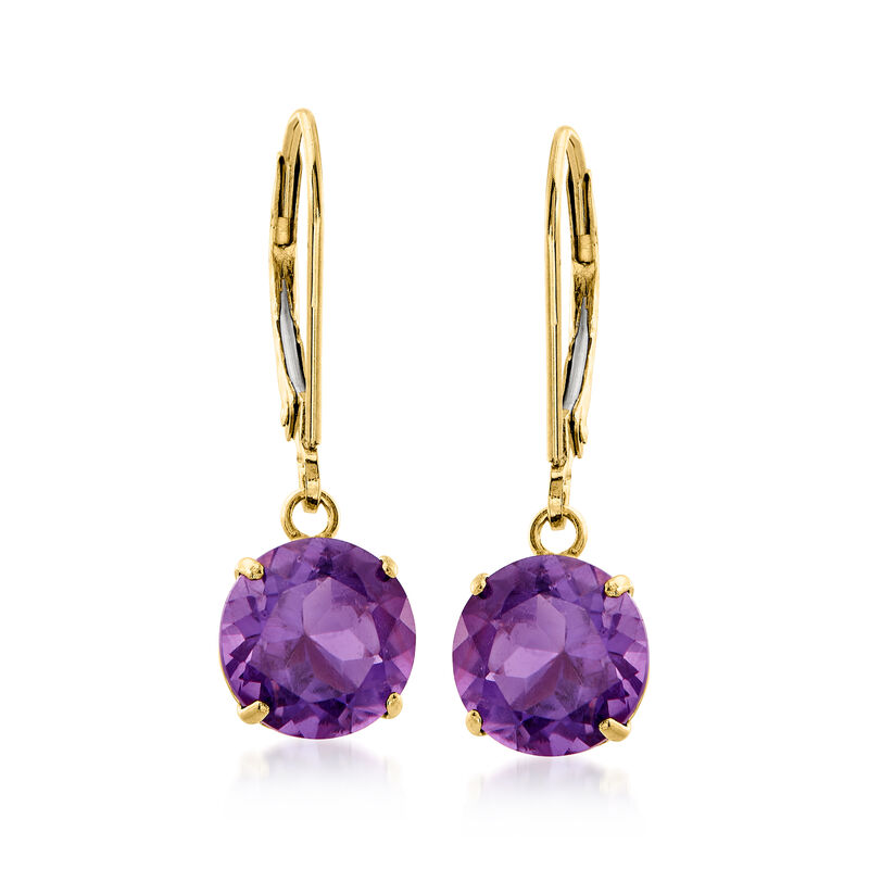 3.20 ct. t.w. Amethyst Drop Earrings in 14kt Yellow Gold image number 0