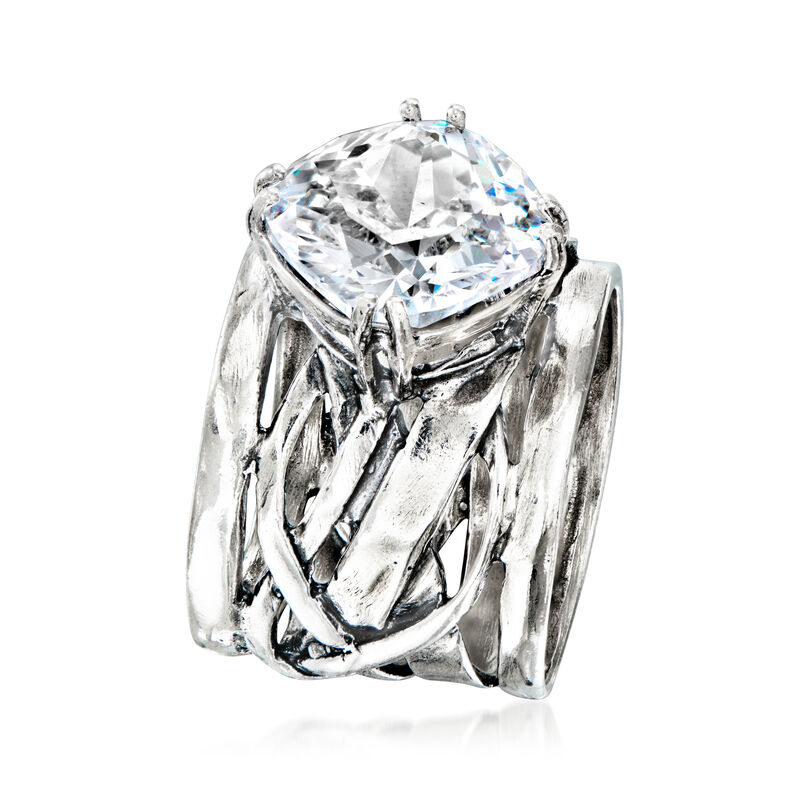 6.00 Carat CZ Ring in Sterling Silver image number 2
