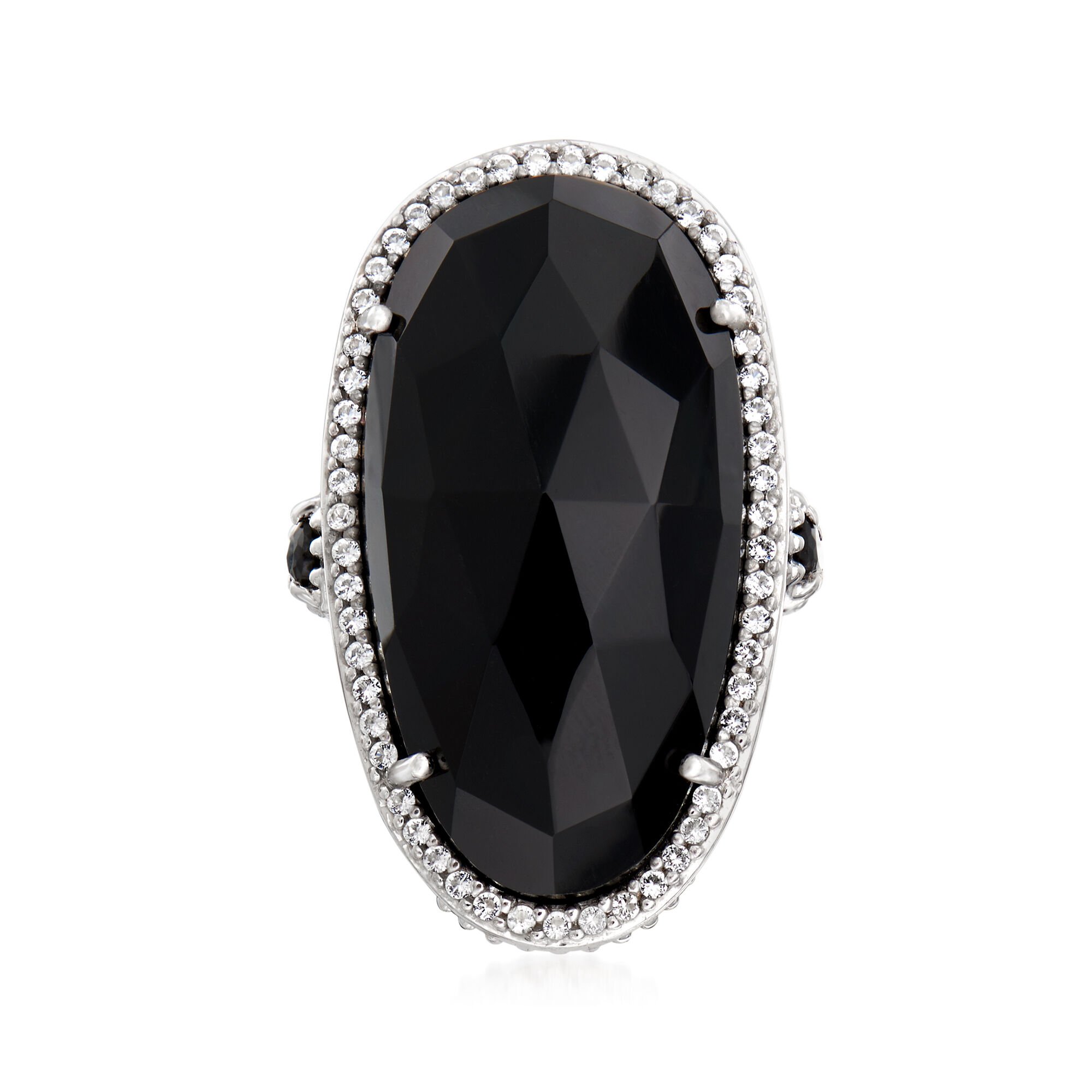 Black Onyx, .40 ct. t.w. Black Spinel and .40 ct. t.w. White