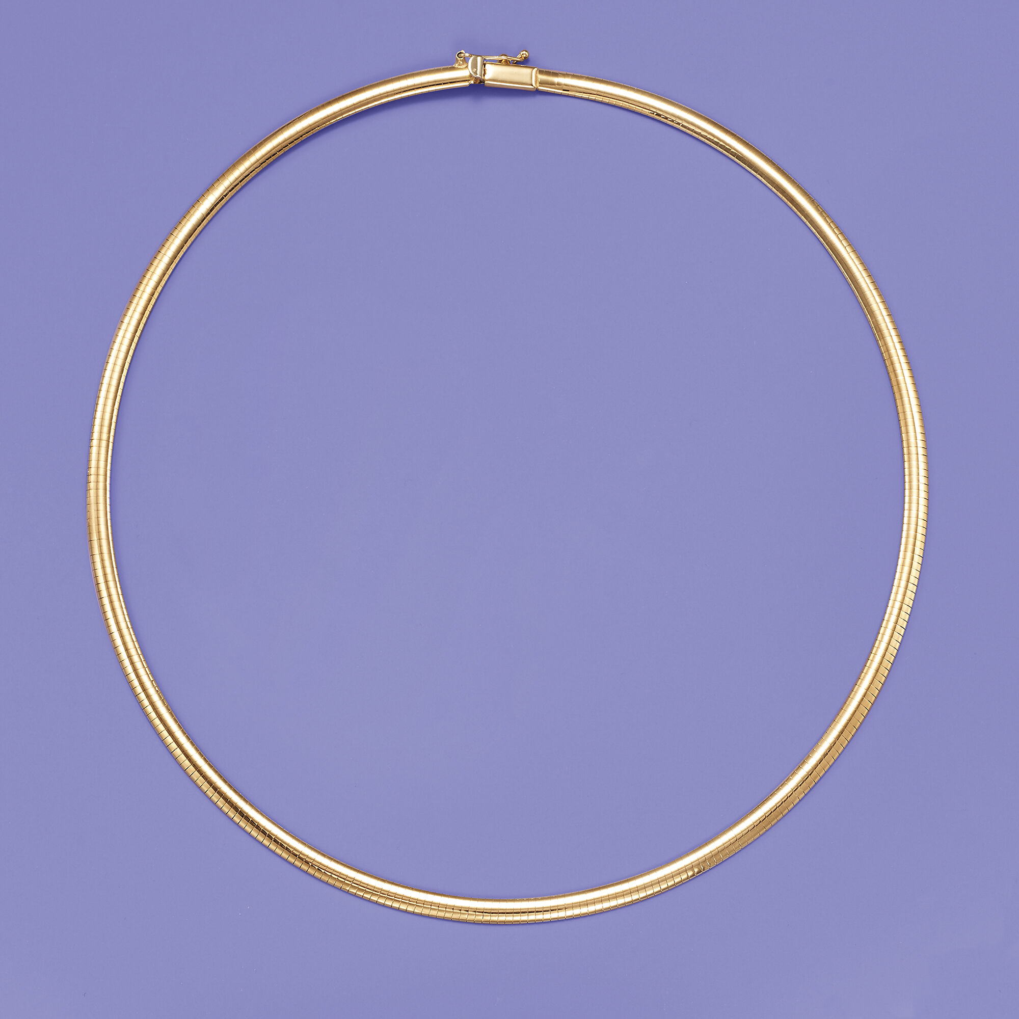 Italian 4mm 18kt Yellow Gold Omega Necklace
