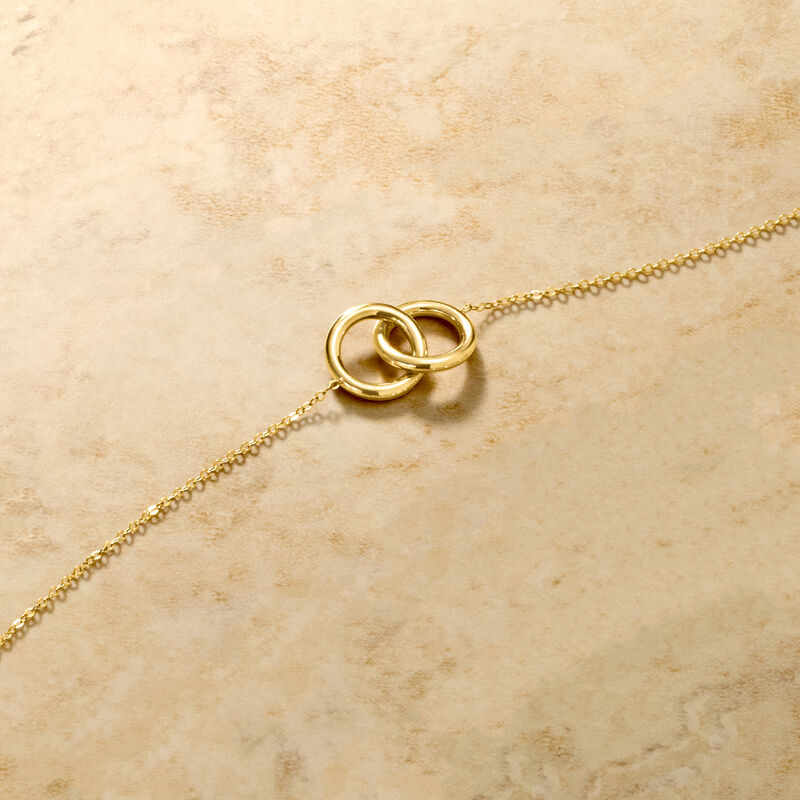 Italian 14kt Yellow Gold Interlocking Circle Necklace image number 2