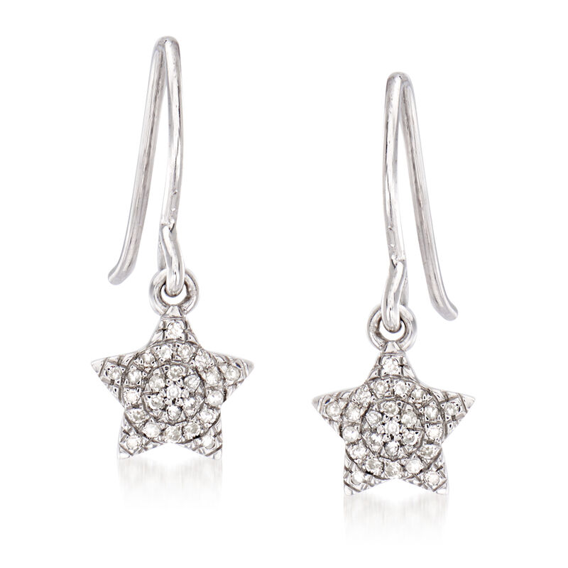 .10 ct. t.w. Diamond Star Drop Earrings in Sterling Silver image number 0