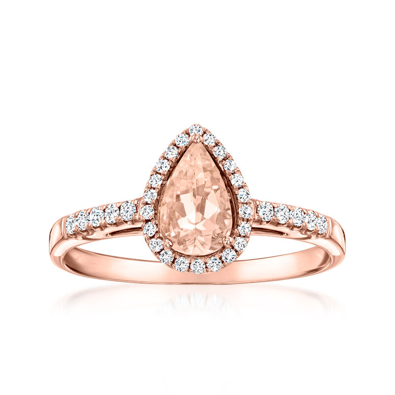 .70 Carat Morganite Ring with .18 ct. t.w. Diamonds in 14kt Rose Gold image number 0