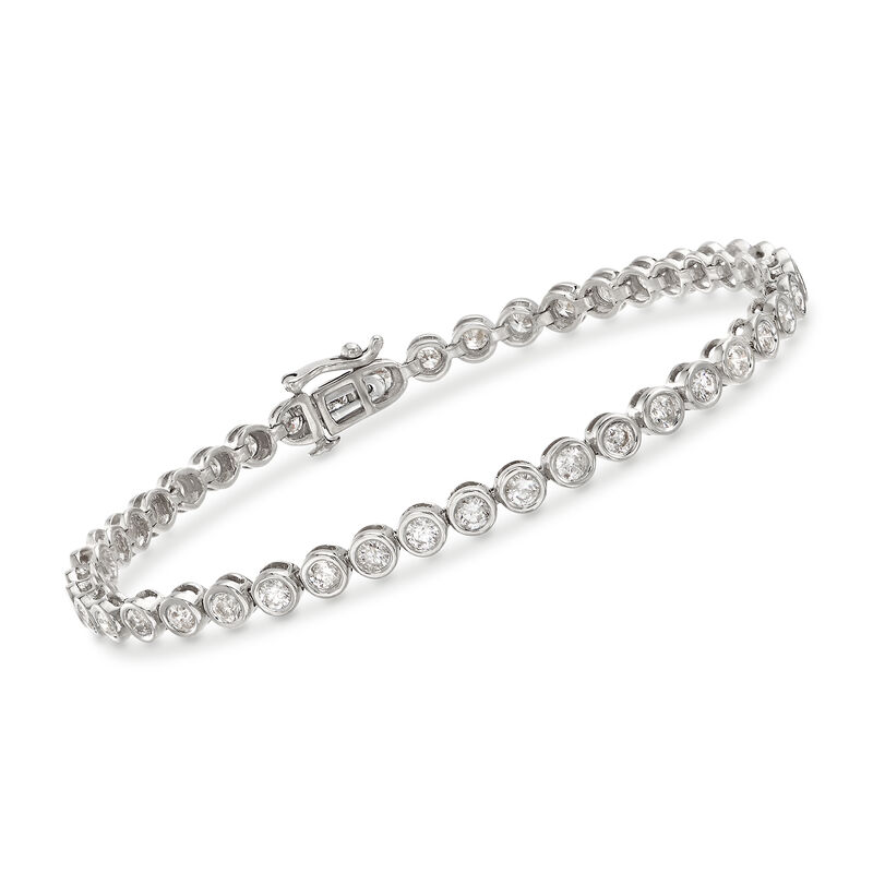 3.00 ct. t.w. Bezel-Set Diamond Tennis Bracelet in 14kt White Gold image number 0