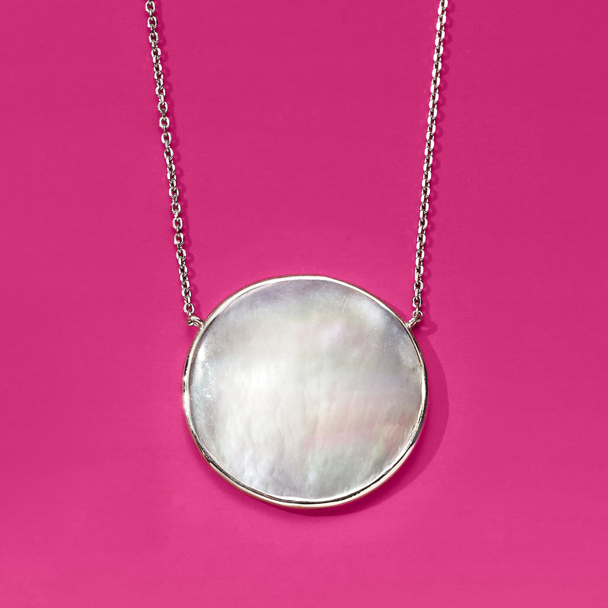 Sterling silver mother of pearl necklace sale