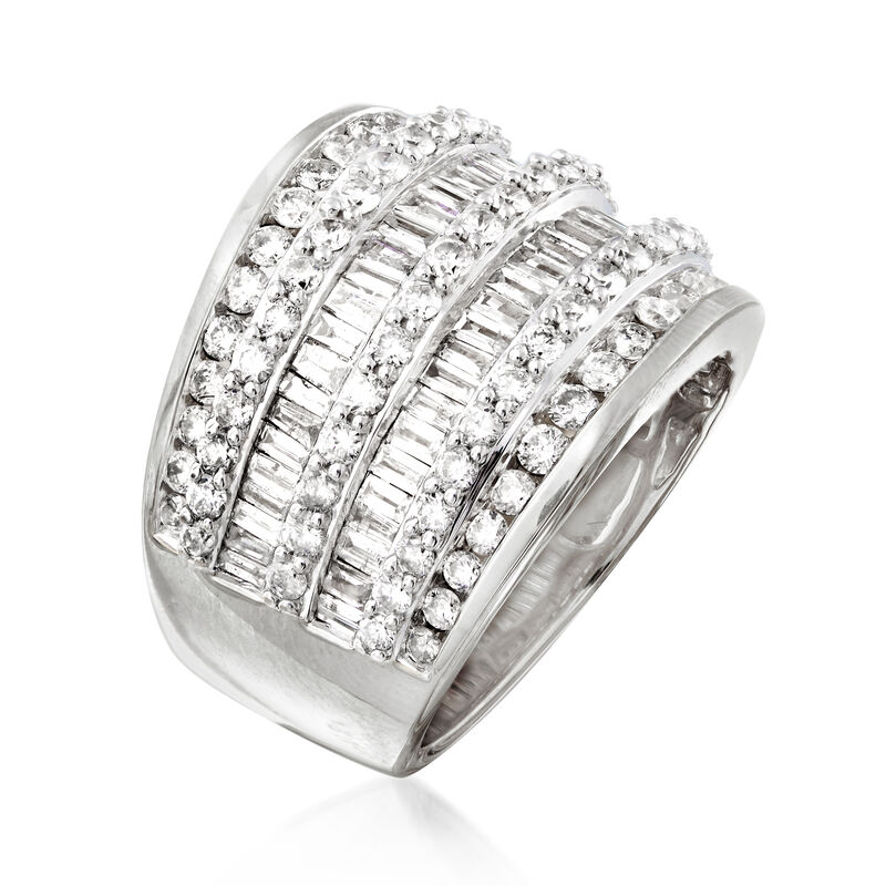 3.00 ct. t.w. Diamond Multi-Row Ring in Sterling Silver image number 2