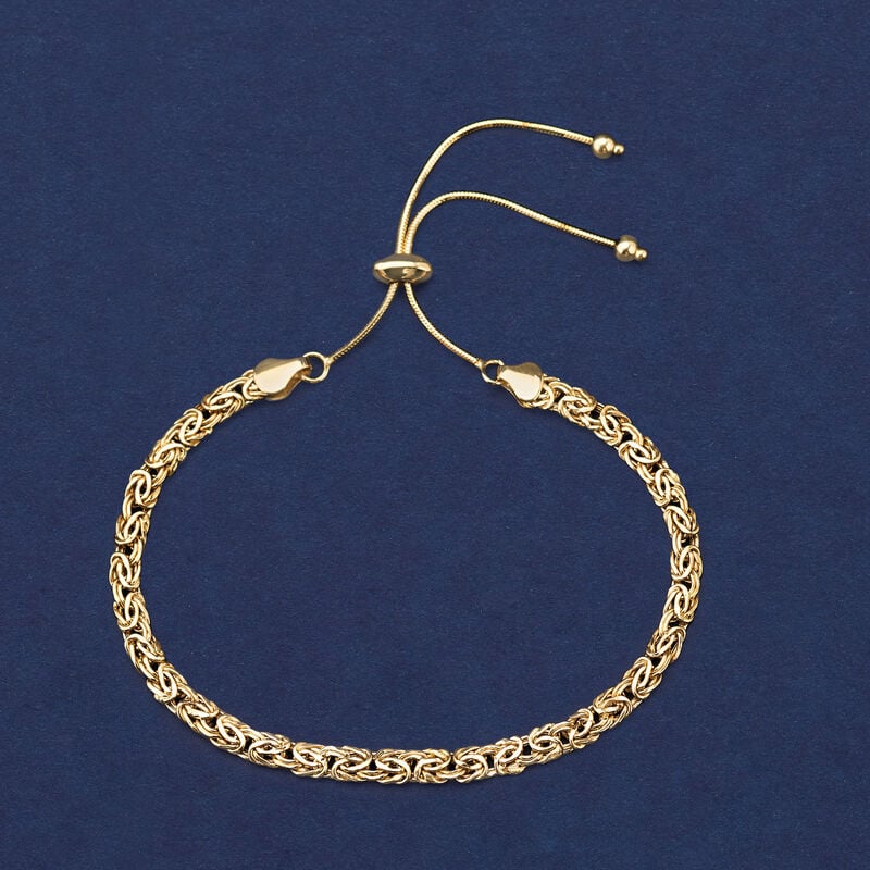 14kt Yellow Gold Byzantine Bolo Bracelet image number 5